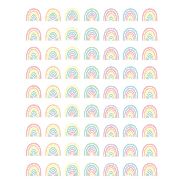 Pastel Pop Rainbows Mini Stickers, 378 Per Pack, 12 Packs