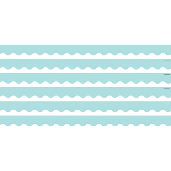 Pastel Blue Scalloped Border Trim, 35 Feet Per Pack, 6 Packs