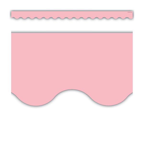 Pastel Pink Scalloped Border Trim, 35 Feet