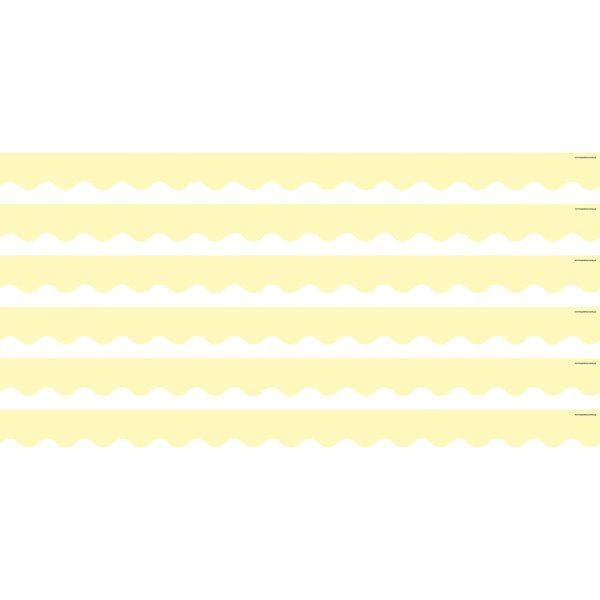 Pastel Yellow Scalloped Border Trim, 35 Feet Per Pack, 6 Packs