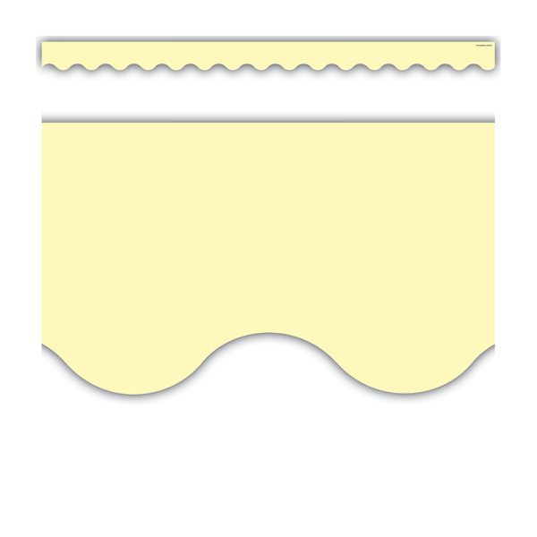 Pastel Yellow Scalloped Border Trim, 35 Feet