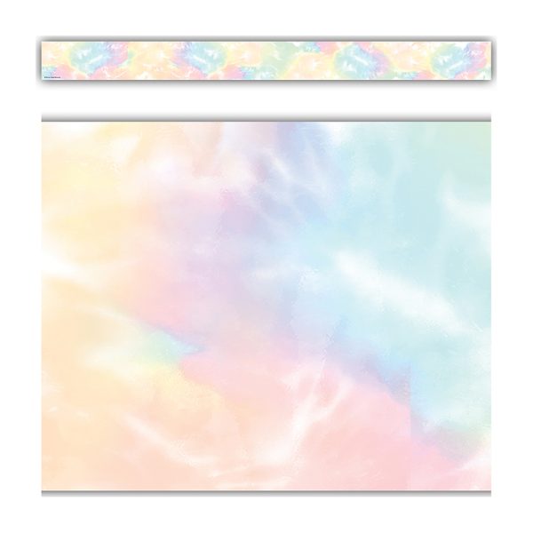 Pastel Pop Tie-Dye Straight Border Trim, 35 Feet