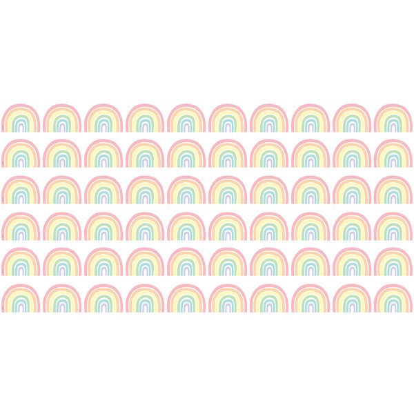 Pastel Pop Rainbows Die-Cut Border Trim, 35 Feet Per Pack, 6 Packs