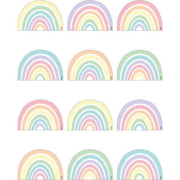 Pastel Pop Rainbows Mini Accents, 36 Per Pack, 6 Packs