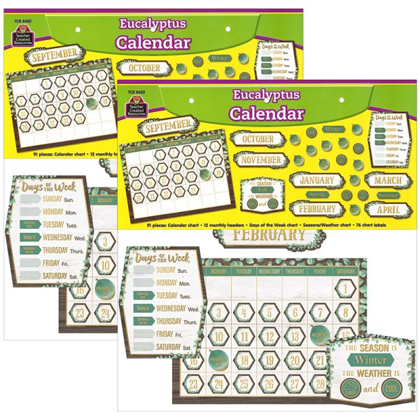 Eucalyptus Calendar Bulletin Board Set, 2 Sets