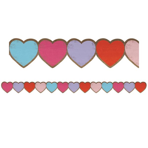 Home Sweet Classroom Hearts Die-Cut Border Trim, 35 Feet