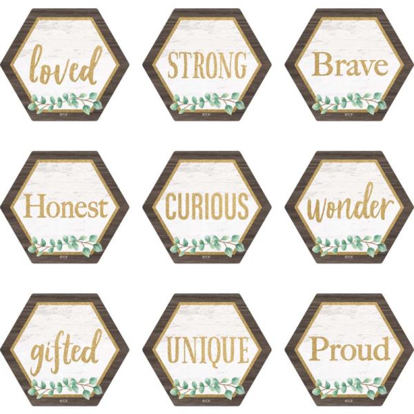 Eucalyptus Positive Words Mini Accents, Pack of 36