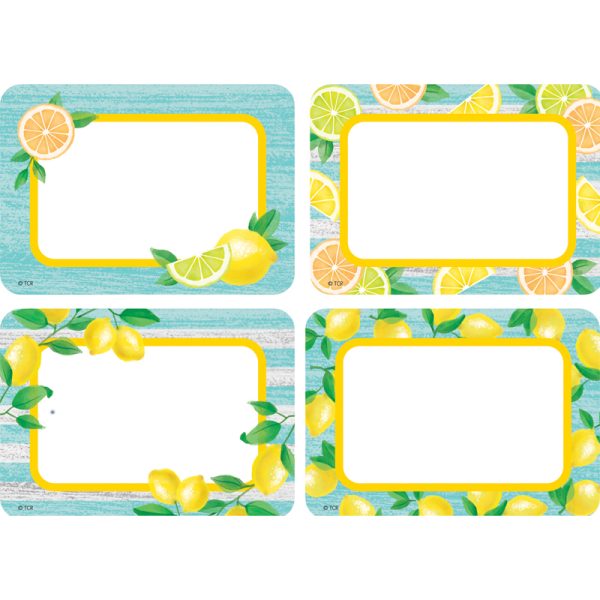 Lemon Zest Name Tags/Labels - Multi-Pack, 36 Per Pack, 6 Packs