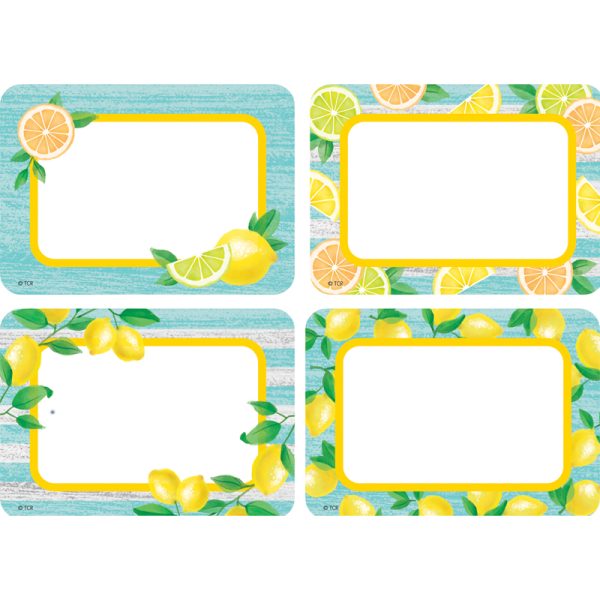 Lemon Zest Name Tags/Labels - Multi-Pack, Pack of 36