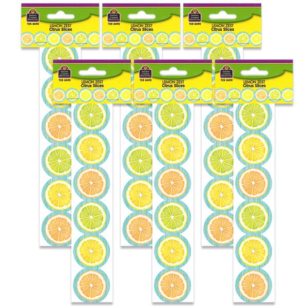 Lemon Zest Citrus Slices Die-Cut Border Trim, 35 Feet Per Pack, 6 Packs