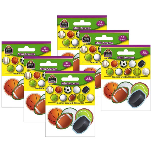 Sports Mini Accents, 36 Per Pack, 6 Packs