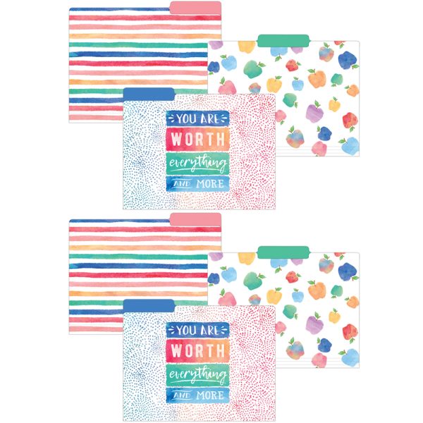 Watercolor File Folders, 12 Per Pack, 2 Packs