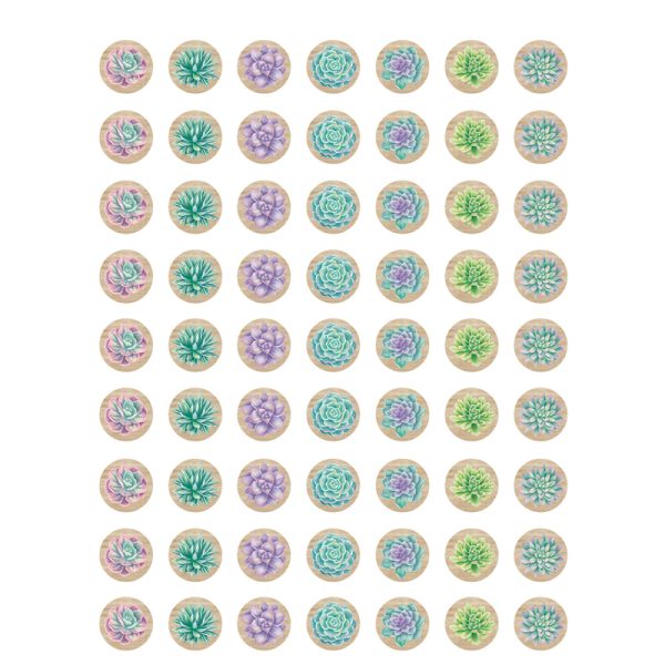 Rustic Bloom Succulents Mini Stickers, Pack of 378