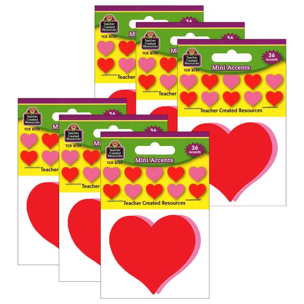 Hearts Mini Accents, 36 Per Pack, 6 Packs