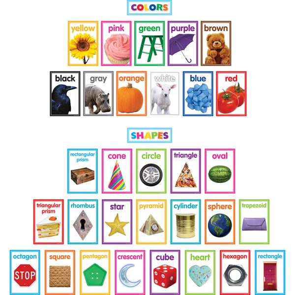 Colorful Photo Shapes & Colors Cards Bulletin Board Set