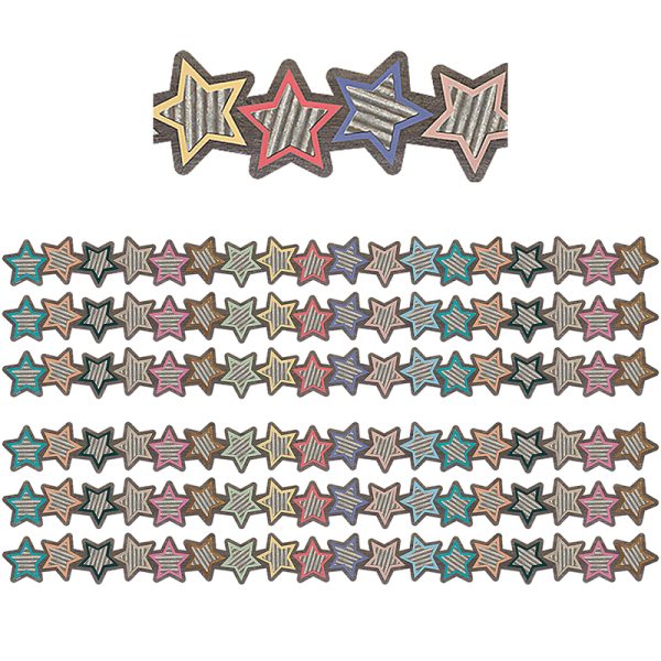 Home Sweet Classroom Stars Die-Cut Border Trim, 35 Feet Per Pack, 6 Packs