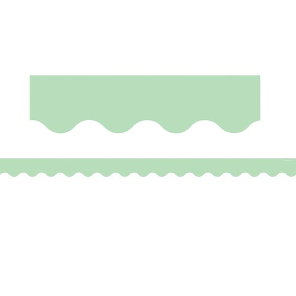 Mint Green Scalloped Rolled Border Trim, 50 Feet