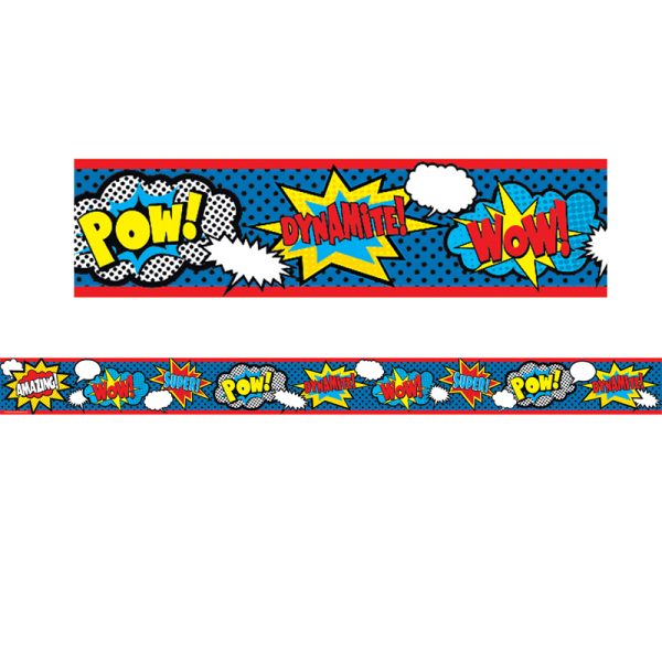 Superhero Straight Rolled Border Trim, 50 Feet