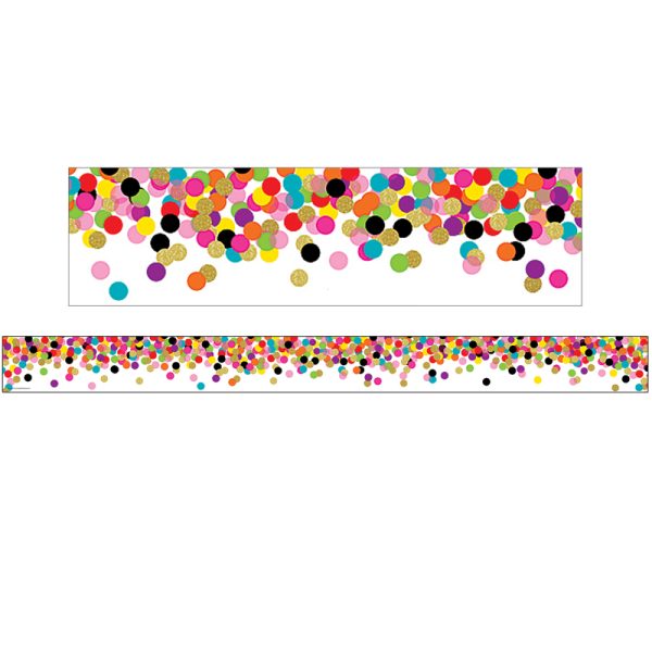 Confetti Straight Rolled Border Trim, 50 Feet