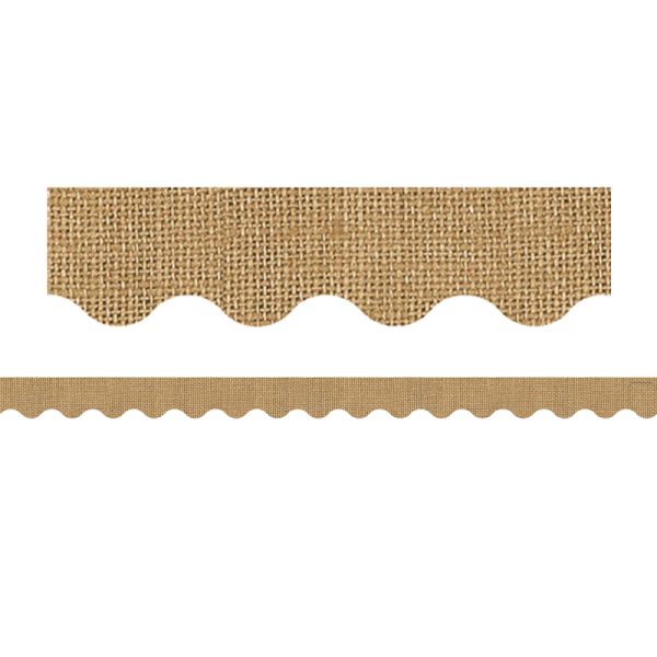 Burlap Design Scalloped Rolled Border Trim, 50 Feet