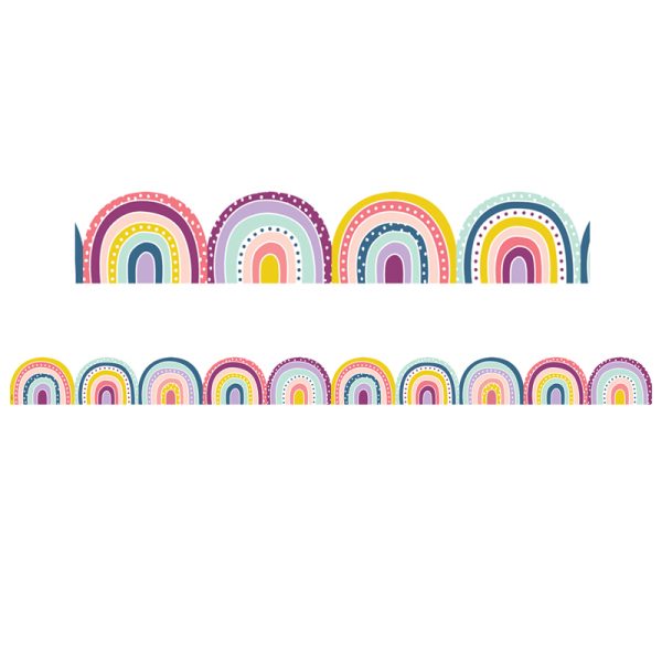 Oh Happy Day Rainbows Die-Cut Border Trim, 35 Feet