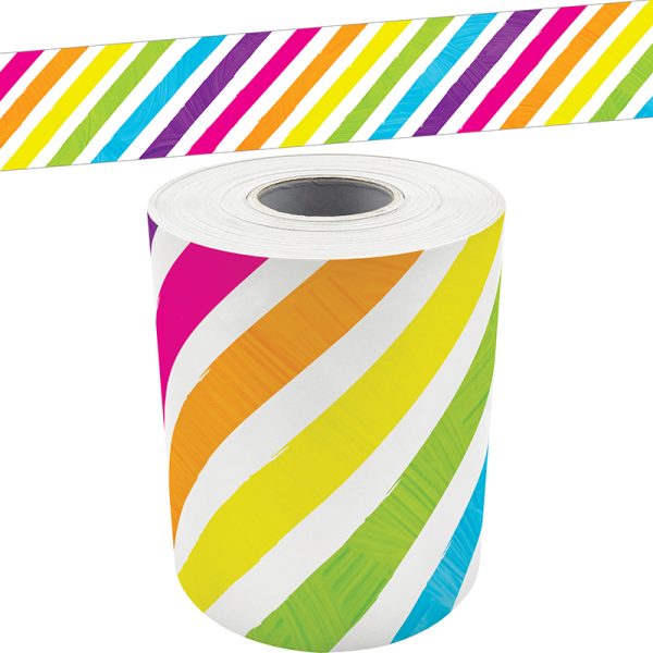 Brights 4Ever Stripes Straight Rolled Border Trim, 50 Feet