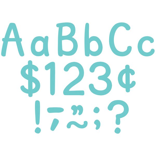 Light Turquoise 4" Modern Classic Letters Combo Pack, 257 Per Pack, 2 Packs