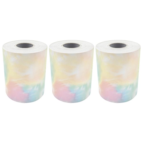 Pastel Pop Tie-Dye Straight Rolled Border Trim, 50 Feet, 3 Rolls