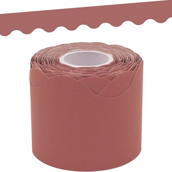 Deep Rose Scalloped Rolled Border Trim, 50 Feet