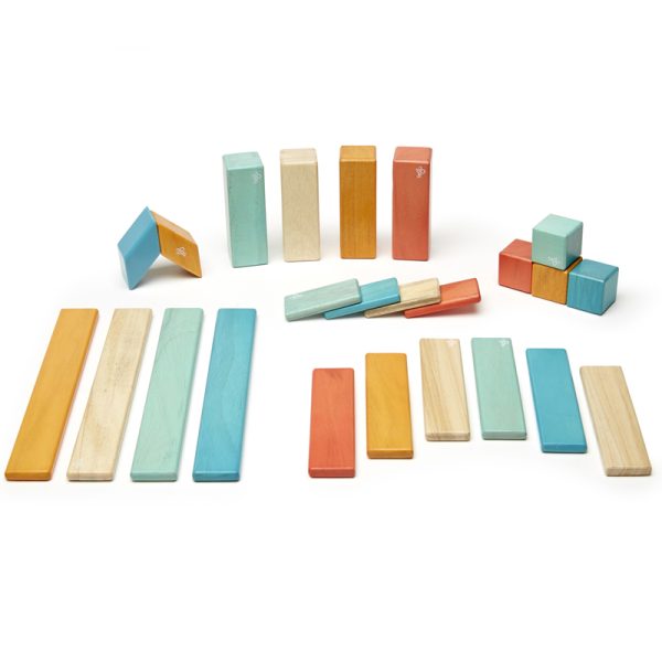 Magnetic Wooden Blocks, 24-Piece Set, Sunset