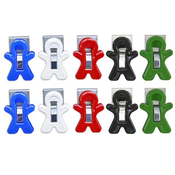 Magnet Man Magnetic Clip, Assorted Colors, Pack of 10